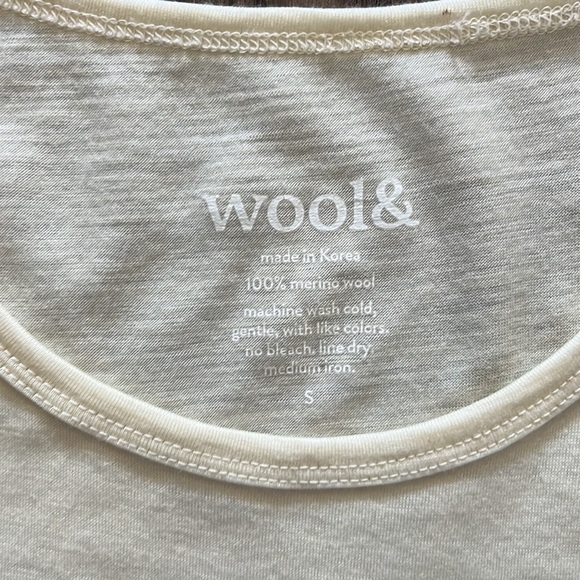 Wool& Merino Wool Long Sleeve Shirt in Ivory size small - Picture 7 of 10